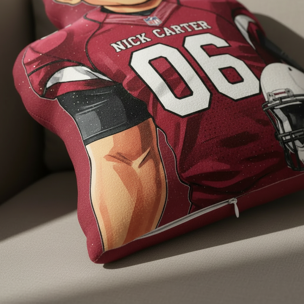 Custom Portrait Football Plush Velvet Pillow
